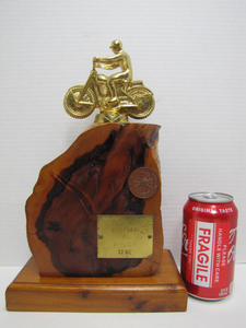 1960 NATIONAL CHAMP 1ST PLACE SANDY LANE ENDURO METEOR MOTORYCLE CLUB AWARD TROPHY MOTOCROSS MOTO X