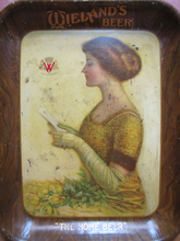 Load image into Gallery viewer, WIELAND&#39;S BEER Antique Advertising Serving Tray AMERICAN ART WORKS COSHOCTON Ohio
