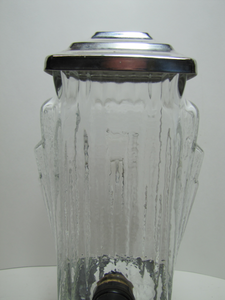 1920/30s Art Deco Skyscraper Syrup Drink Soda Fountain Dispenser E B Evans Co Ice Cream Shop Ornate Black Clear Glass