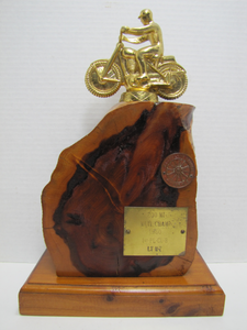 1960 NATIONAL CHAMP 1ST PLACE SANDY LANE ENDURO METEOR MOTORYCLE CLUB AWARD TROPHY MOTOCROSS MOTO X