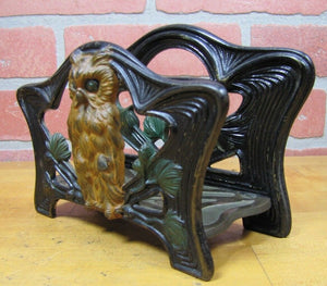OWL JUDD Co Antique Letter Holder Rack Cast Iron Old Multi Color Painted Finish