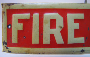 FIRE ESCAPE Old Allen&Van Dyke Bklyn NY Salesman Sample Embossed Tin Litho Sign