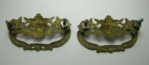 MONSTER BEAST DEVIL DOG Pair Victorian Pulls Bronze Brass Architectural Hardware