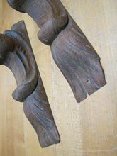 Load image into Gallery viewer, Antique Wood Hand Carved Beast Monster Heads Architectural Hardware Elements
