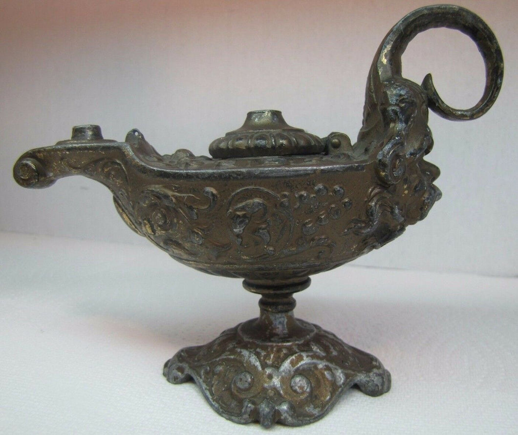 Antique Victorian Figural CIGAR Lighter Aladdin Lamp Head Ornate Detailing