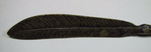 Load image into Gallery viewer, Antique BRONZE CHICKEN CLAW BIRD FOOT FEATHER Ornate Letter Opener Pager Turner
