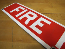 Load image into Gallery viewer, FIRE HOSE Old Porcelain Sign Red &amp; White READY MADE Co NY Industrial Shop Safety

