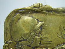 Load image into Gallery viewer, Old Brass MAIDEN in Bonnet Sailing Ship Ocean Fish Tray Card Tip Trinket
