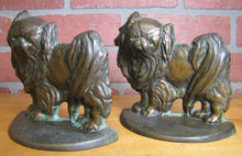 Load image into Gallery viewer, Old PEKINGESE Bookends Cast Iron Bronze Wash Decorative Art Dog Statues
