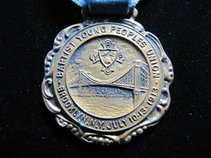 1913 BAPTIST YOUNG PEOPLES UNION Medallion BROOKLYN NY Int Convention W&H Nwk