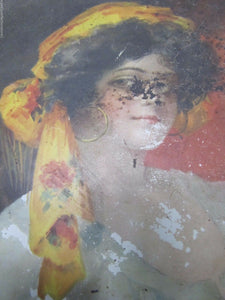 Antique Simpson Spring Beverages Tin Litho Ad Large Sign Tray early 1900s htf