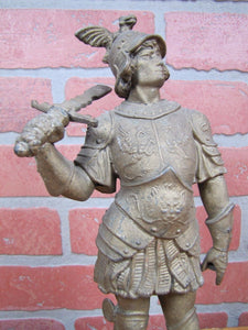 Antique GLADIATOR WARRIOR Decorative Art Statue DRAGON MONSTER Helmet Sword