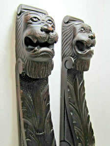 Antique Griffins Monsters Beasts Wood Carved Decorative Architectural Elements