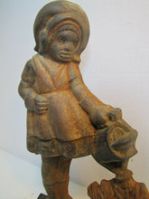 Load image into Gallery viewer, Old Cast Iron Door Stop MARY QUITE CONTRARY figural doorstop decorative art
