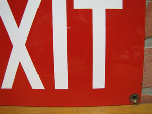 TO EXIT Old Porcelain Sign Subway RR Industrial Shop Safety Advertising