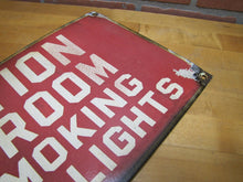 Load image into Gallery viewer, OIL ROOM NO SMOKING OR OPEN LIGHTS Original Old Porcelain Sign Industrial Shop
