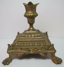 Load image into Gallery viewer, VICTORIAN CANDLESTICK Claw Foot Brass Bronze Gold Decorative Arts Candle Holder
