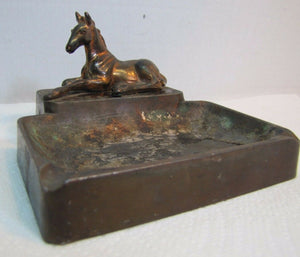 Vintage Horse Figural Ashtray Coins Trinkets Jewelry dresser top tray
