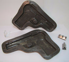 Load image into Gallery viewer, Old Chocolate Mold figural tin metal rare old hard to find candy making two part

