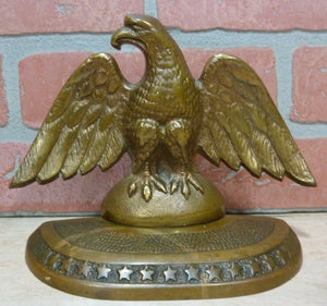 Antique Perched Eagle 13 Star James Graham Co New Haven Conn USA Bronze Bookends