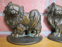 Load image into Gallery viewer, Old PEKINGESE Bookends Cast Iron Bronze Wash Decorative Art Dog Statues
