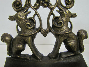 1930 Creation Co Foxes Grapes Aesop's Fable Borzoi Wolfhounds Art Bookends