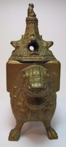 Antique Vantines Figural Incense Burner Buddha Dragon Lion Head Claw Feet ornate