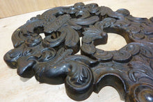 Load image into Gallery viewer, Antique Carved Wood Evil Devil Mens Faces Double Dragons Eagles Heart Chair Back

