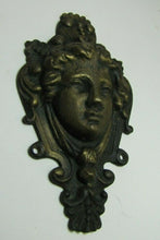Load image into Gallery viewer, Antique Brass Beautiful Maiden Goddess Decorative Arts Figural Hardware Element
