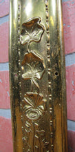 Load image into Gallery viewer, Art Nouveau Repousse Floral Stems Old Brass Door Push Plate Ornate High Relief
