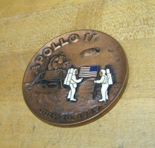 Load image into Gallery viewer, 1969 APOLLO 11 Copper Enamel Medallion Paperweight NASA American Mint Associates
