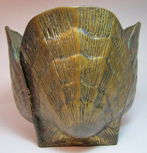 Vintage Mid Century Brass Sea Shells Planter Pot exquisite fine details & patina
