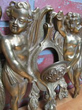 Load image into Gallery viewer, Antique Brass Cherubs Plaque Hardware Center Open Pool Cue Ball Return Peep Hole
