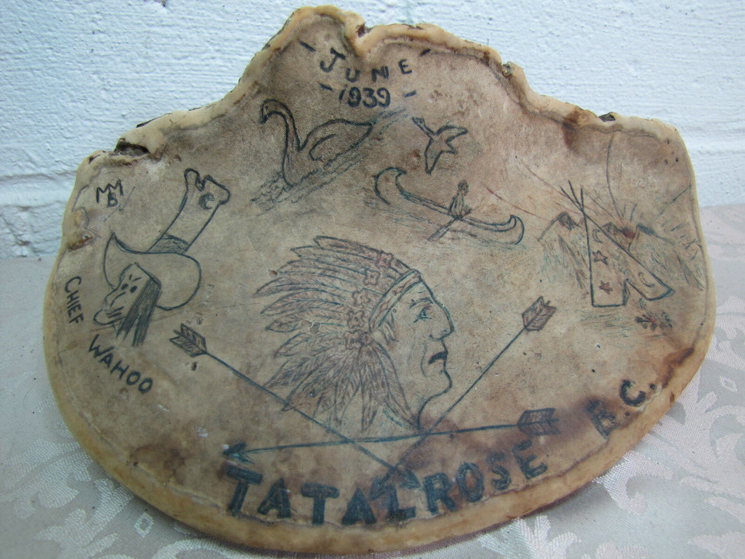 Folk Art Petrified Mushroom - 1939 Tatalrose British Columbia indian chief wahoo