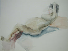 Load image into Gallery viewer, Nude Watercolor Artwork Painting Vintage Pregnant Woman Study 7 Art Paper
