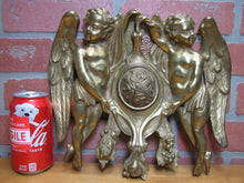 Load image into Gallery viewer, Antique Brass Cherubs Plaque Hardware Center Open Pool Cue Ball Return Peep Hole

