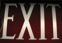 Load image into Gallery viewer, EXIT Art Deco Reverse on Glass Sign Gothic Lettering Theatre Industrial Safety
