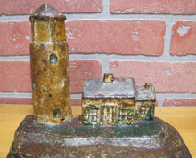 Load image into Gallery viewer, LIGHTHOUSE Antique Cast Iron Keepers Home Figural Doorstop Decorative Art Statue
