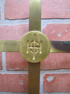 Antique IHS Candlestick bronze brass candle stick holder decorative church light