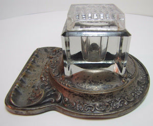 Victorian p1899 Devil Evil Man Inkwell W SCH William Schaefer & Co HOBOKEN NJ
