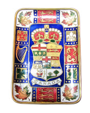 Load image into Gallery viewer, CANADA Old Souvenir Decorative Arts Tray Bronze Enamel Ornate Details RD 1903
