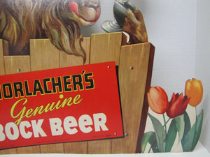 Original HORLACHER'S GENUINE BOCK BEER Liquor Store Bar Advertising Display Sign