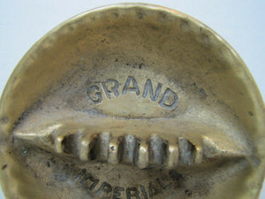 GRAND IMPERIAL Original Old Hotel Advertising Ashtray Thick Brass Tray