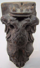 Load image into Gallery viewer, Antique Carved Wood Double Headed EAGLE DEVIL EVIL Man Head Hardware Element
