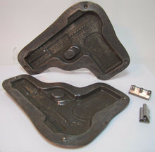 Load image into Gallery viewer, Old Chocolate Mold figural tin metal rare old hard to find candy making two part
