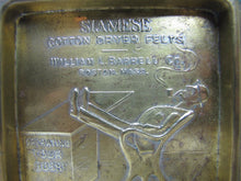 Load image into Gallery viewer, Antique SIAMESE COTTON DRYER FELTS Brass Advertising Tray W BARRELL BOSTON MASS
