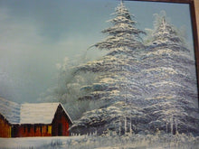 Load image into Gallery viewer, Everett Woodson Oil on Canvas Barn Scene Lrg Framed Decorative Art Painting
