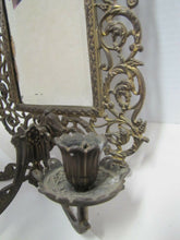 Load image into Gallery viewer, BRADLEY &amp; HUBBARD Antique Victorian Bevel Edge Mirror Triple Candle Holder B&amp;H
