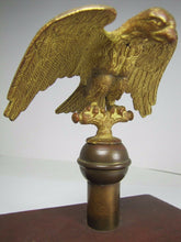 Load image into Gallery viewer, Antique Bronze EAGLE Finial Gold Gilt Decorative Architectural Hardware Element
