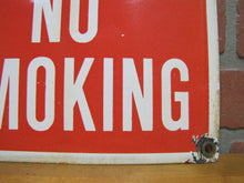 Load image into Gallery viewer, NO SMOKING Old Porcelain Sign Gas Station Industrial Repair Shop RR Subway Ad
